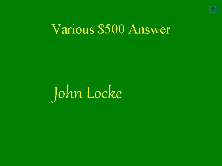 Various $500 Answer John Locke 