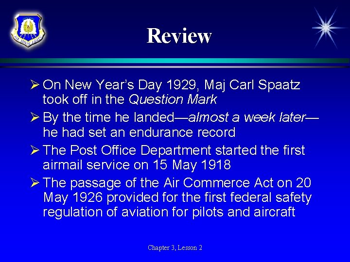 Review Ø On New Year’s Day 1929, Maj Carl Spaatz took off in the Review Ø On New Year’s Day 1929, Maj Carl Spaatz took off in the