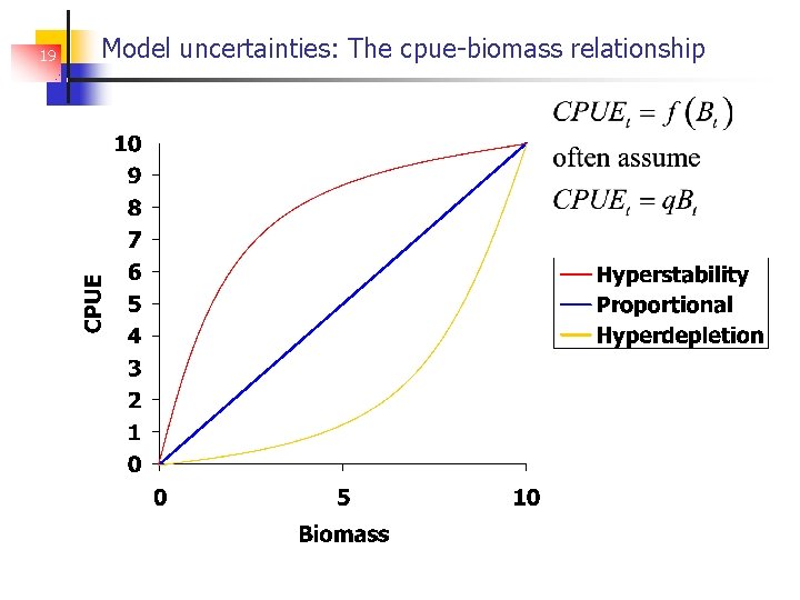 19 Model uncertainties: The cpue-biomass relationship 