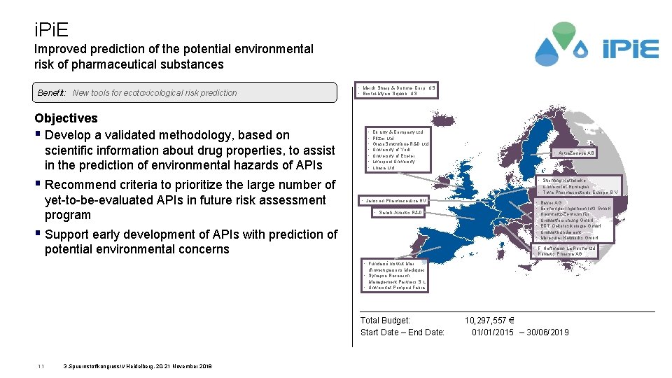 i. Pi. E Improved prediction of the potential environmental risk of pharmaceutical substances Benefit: