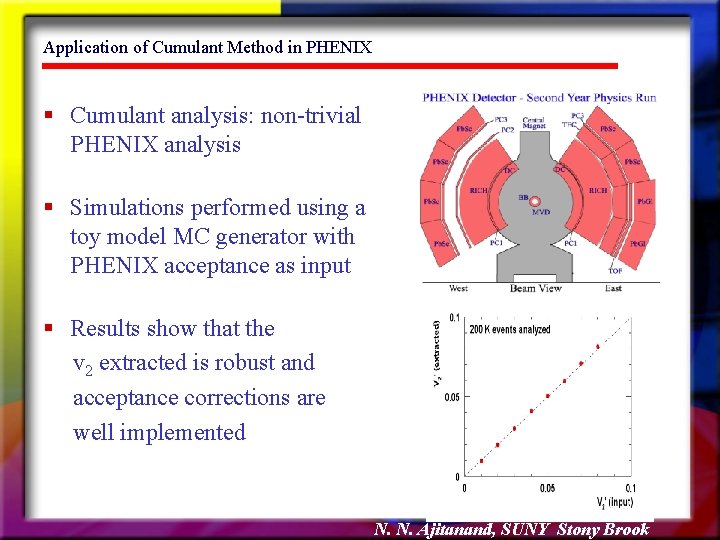 Application of Cumulant Method in PHENIX § Cumulant analysis: non-trivial PHENIX analysis § Simulations