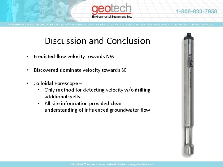 GROUND WATER SAMPLING • WATER LEVEL & PRESSURE • WATER SAMPLE FILTRATION • GROUND