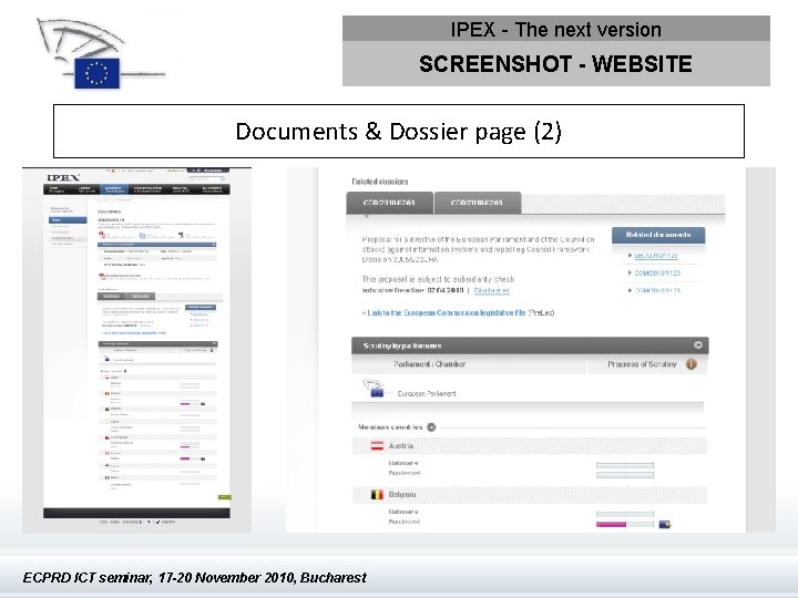 IPEX - The next version SCREENSHOT - WEBSITE Documents & Dossier page (2) ECPRD