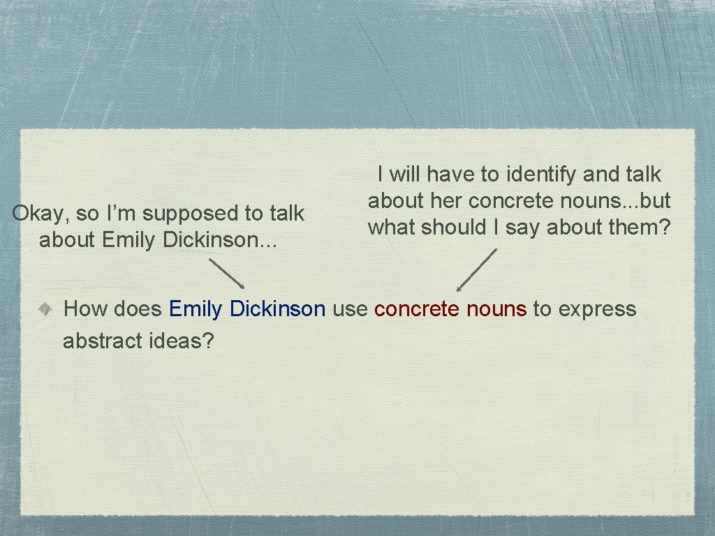 Okay, so I’m supposed to talk about Emily Dickinson. . . I will have Okay, so I’m supposed to talk about Emily Dickinson. . . I will have