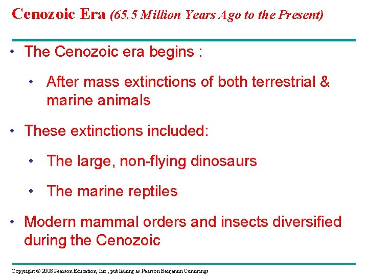 Cenozoic Era (65. 5 Million Years Ago to the Present) • The Cenozoic era Cenozoic Era (65. 5 Million Years Ago to the Present) • The Cenozoic era