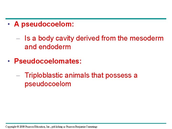 • A pseudocoelom: – Is a body cavity derived from the mesoderm and • A pseudocoelom: – Is a body cavity derived from the mesoderm and