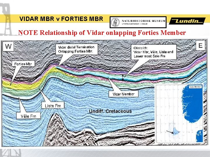 VIDAR MBR v FORTIES MBR NOTE Relationship of Vidar onlapping Forties Member 