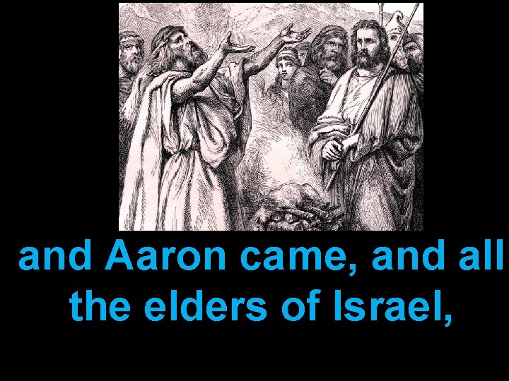 and Aaron came, and all the elders of Israel, 