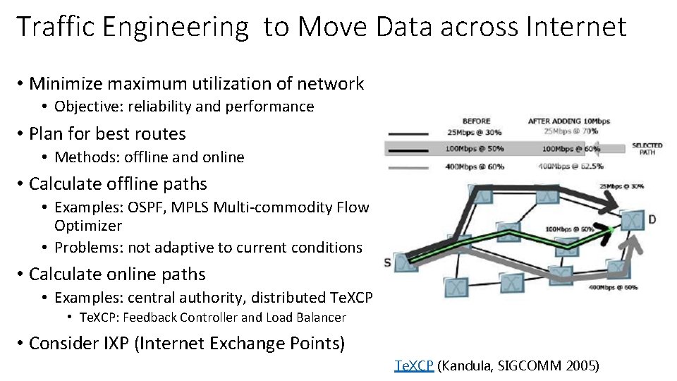 Traffic Engineering to Move Data across Internet • Minimize maximum utilization of network •