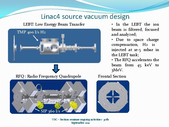 Linac 4 source vacuum design LEBT: Low Energy Beam Transfer TMP 400 l/s H