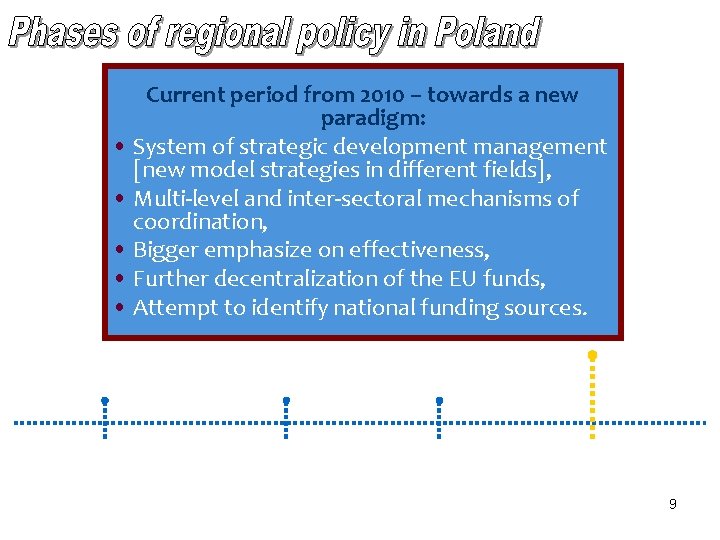 Current period from 2010 – towards a new paradigm: • System of strategic development