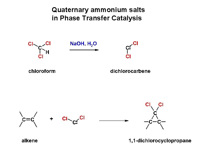 Quaternary ammonium salts in Phase Transfer Catalysis 