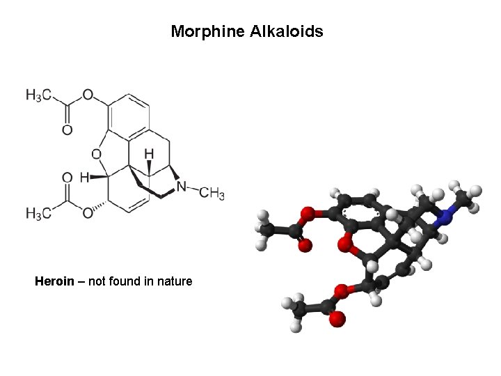 Morphine Alkaloids Heroin – not found in nature 