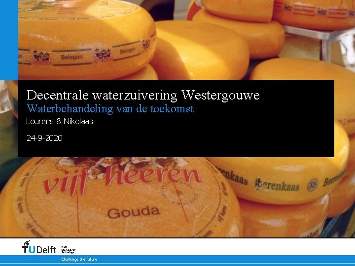Decentrale waterzuivering Westergouwe Waterbehandeling van de toekomst Lourens & Nikolaas 24 -9 -2020 Delft