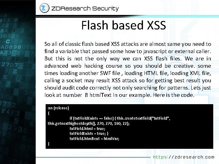 Flash based XSS So all of classic flash based XSS attacks are almost same