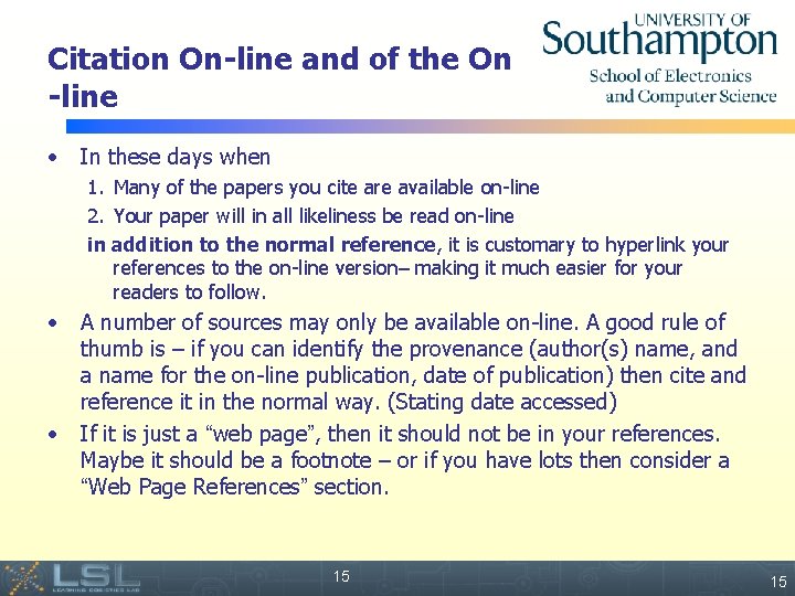 Citation On-line and of the On -line • In these days when 1. Many