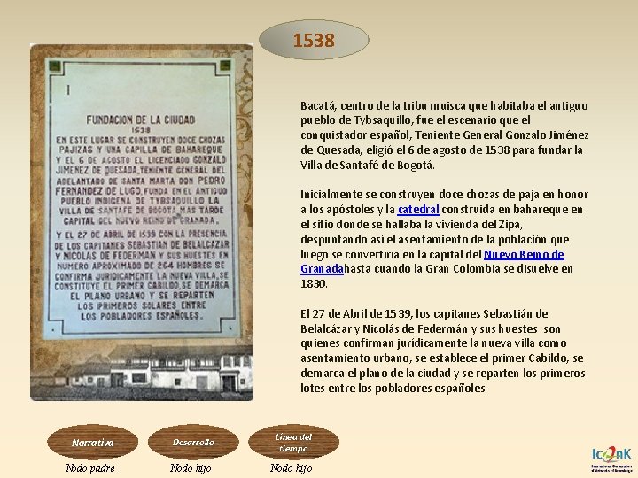 1538 Bacatá, centro de la tribu muisca que habitaba el antiguo pueblo de Tybsaquillo,