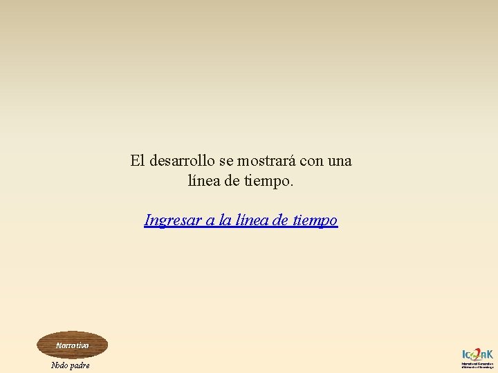 El desarrollo se mostrará con una línea de tiempo. Ingresar a la línea de