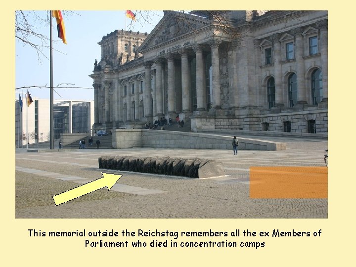 This memorial outside the Reichstag remembers all the ex Members of Parliament who died