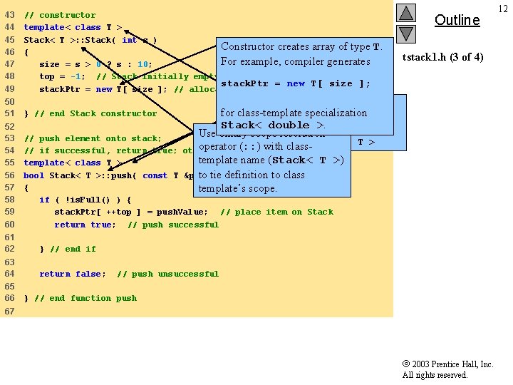 43 44 45 46 47 48 49 // constructor template< class T > Stack<