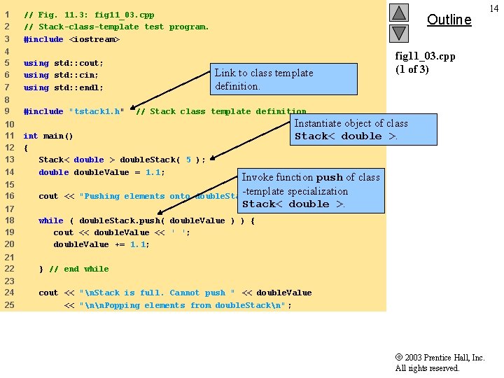 1 2 3 // Fig. 11. 3: fig 11_03. cpp // Stack-class-template test program.