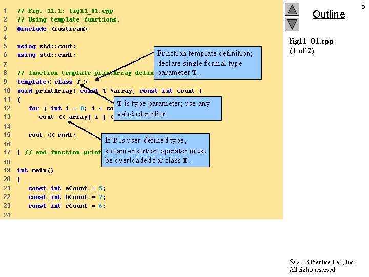 1 2 3 // Fig. 11. 1: fig 11_01. cpp // Using template functions.