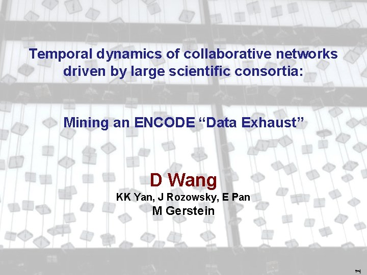 Temporal dynamics of collaborative networks driven by large scientific consortia: Mining an ENCODE “Data