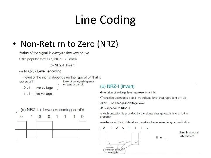 Line Coding • Non-Return to Zero (NRZ) 
