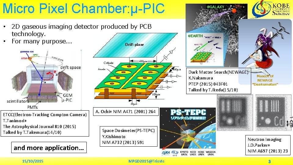 Micro Pixel Chamber: μ-PIC • 2 D gaseous imaging detector produced by PCB technology.