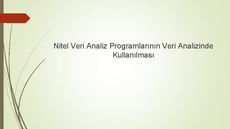 Nitel Veri Analiz Programlarının Veri Analizinde Kullanılması 