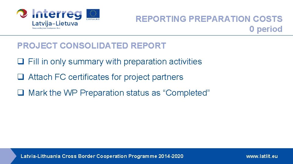 REPORTING PREPARATION COSTS 0 period PROJECT CONSOLIDATED REPORT q Fill in only summary with REPORTING PREPARATION COSTS 0 period PROJECT CONSOLIDATED REPORT q Fill in only summary with
