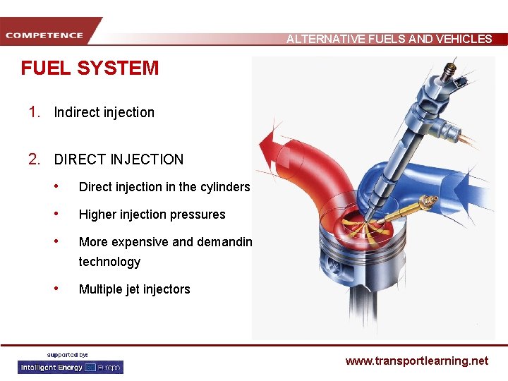 ALTERNATIVE FUELS AND VEHICLES FUEL SYSTEM 1. Indirect injection 2. DIRECT INJECTION • Direct