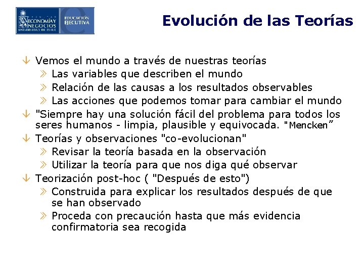 Evolución de las Teorías â Vemos el mundo a través de nuestras teorías »