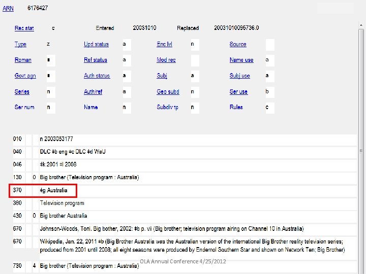 OLA Annual Conference 4/25/2012 