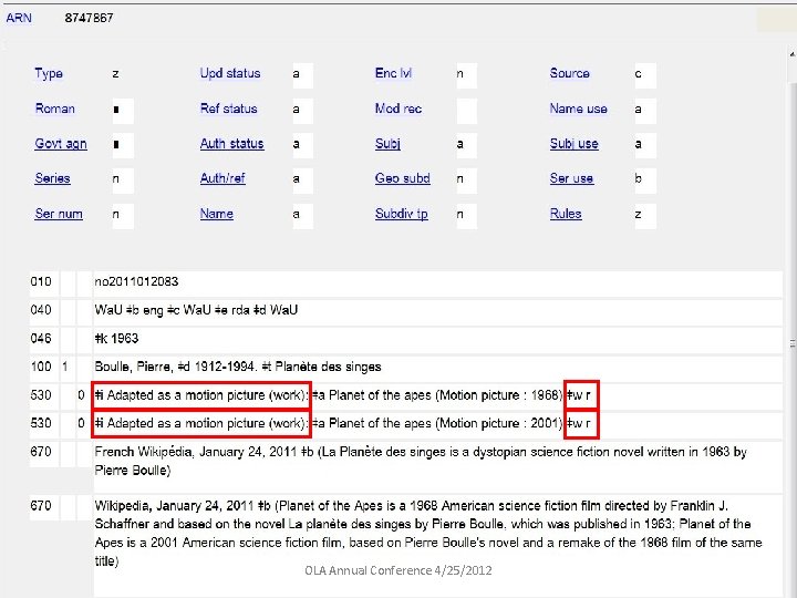 OLA Annual Conference 4/25/2012 