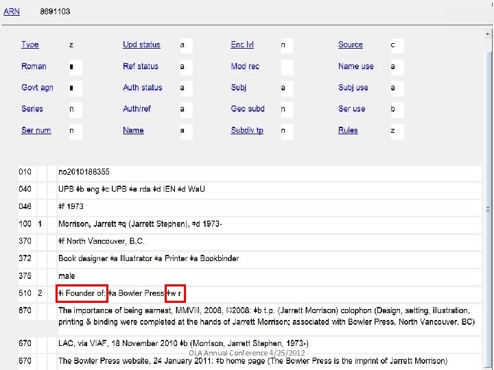 OLA Annual Conference 4/25/2012 