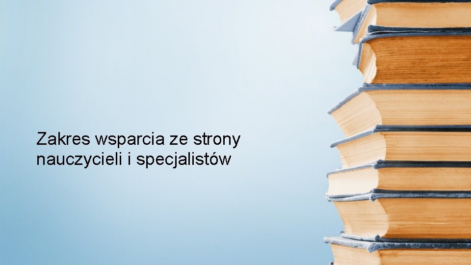 Zakres wsparcia ze strony nauczycieli i specjalistów 