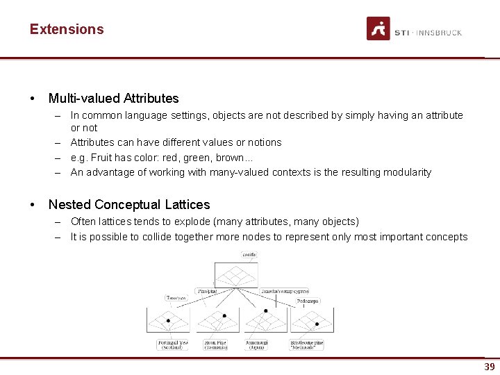 Extensions • Multi-valued Attributes – In common language settings, objects are not described by