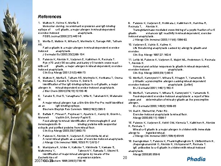 References 1. Matsuo H, Kohno K, Morita E. Molecular cloning, recombinant expression and Ig.