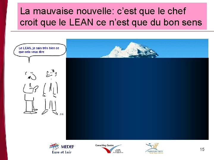 La mauvaise nouvelle: c’est que le chef croit que le LEAN ce n’est que