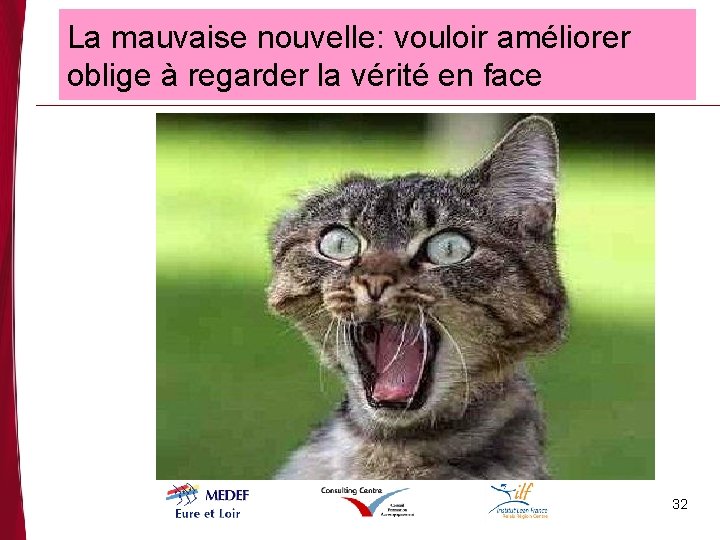 La mauvaise nouvelle: vouloir améliorer oblige à regarder la vérité en face 32 