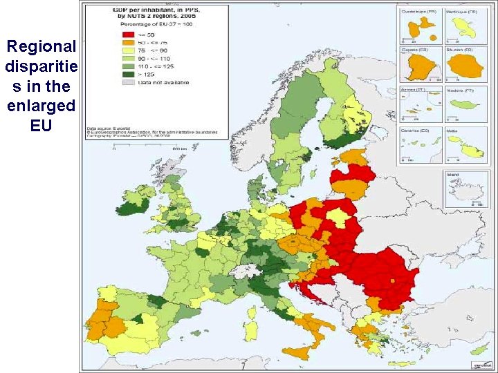 Regional disparitie s in the enlarged EU 