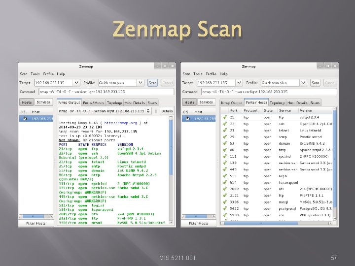 Zenmap Scan MIS 5211. 001 57 