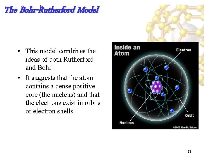 The Bohr-Rutherford Model • This model combines the ideas of both Rutherford and Bohr