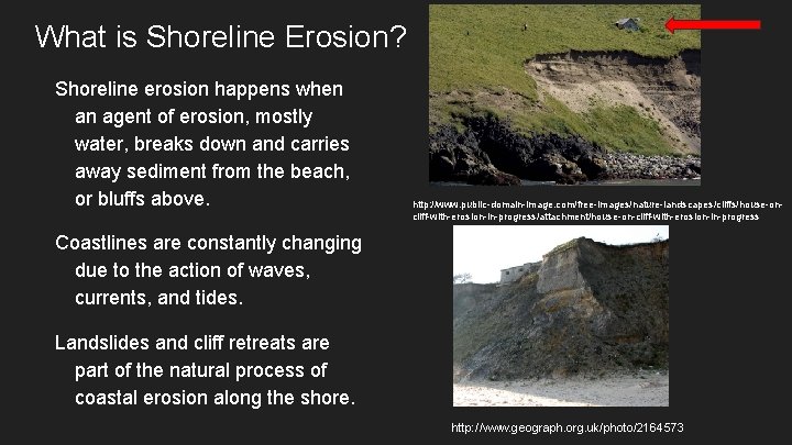 What is Shoreline Erosion? Shoreline erosion happens when an agent of erosion, mostly water,