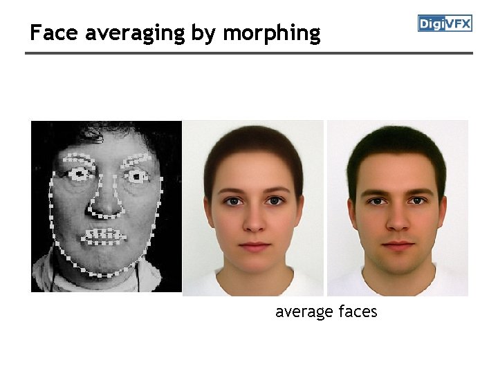 Face averaging by morphing average faces 