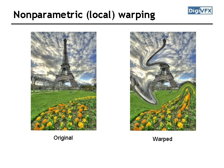 Nonparametric (local) warping Original Warped 