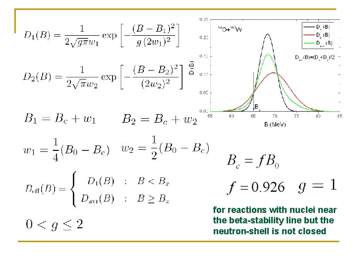 for reactions with nuclei near the beta-stability line but the neutron-shell is not closed