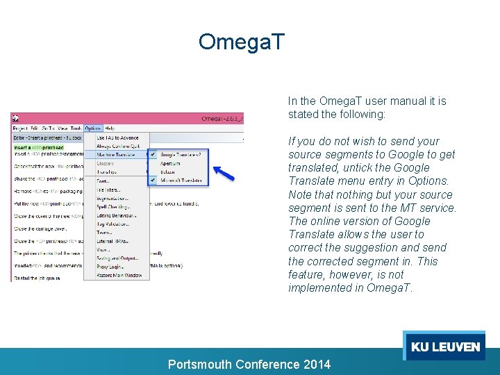 Omega. T In the Omega. T user manual it is stated the following: If Omega. T In the Omega. T user manual it is stated the following: If