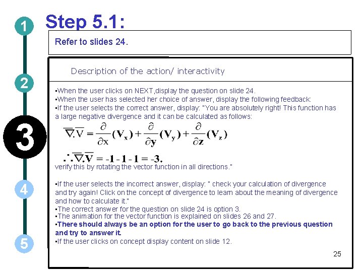 1 Step 5. 1: Refer to slides 24. 2 3 Description of the action/